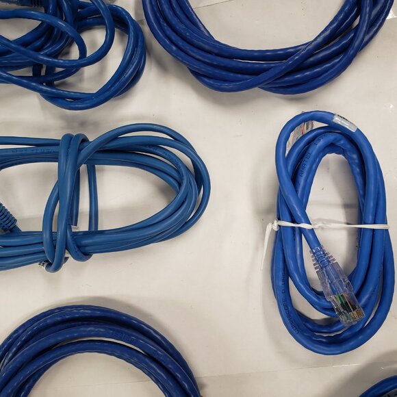 LOT OF 6 BLUE Ethernet Internet Cables Random Assortment Various Lengths - Picture 3 of 8